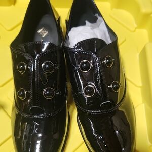 ANTONIO MELANI Black Patent Leather Oxfords NEW